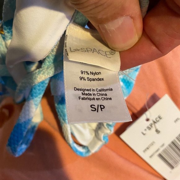 L*Space Women's $92 Brittany Gingham Bikini Swim Top- multiple sizes - Picture 5 of 8